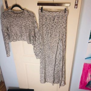 White and black sweater set